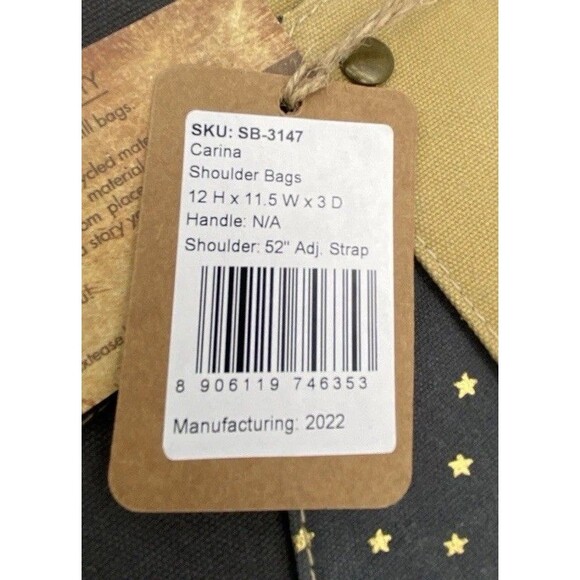 Sixtease Western Carina Shoulder Satchel Purse Leather Canvas Stars Western NWT - Picture 12 of 16